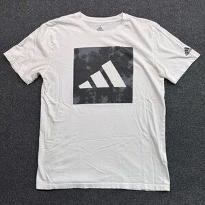 Adidas Boys XL 18/20 White and Black Logo Tee